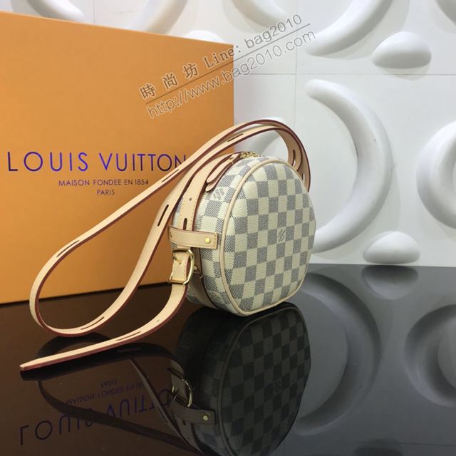 LV包 lv新款女包 BoteChapeauSouple手袋 LV棋盤格圓形挎包  ydh3474